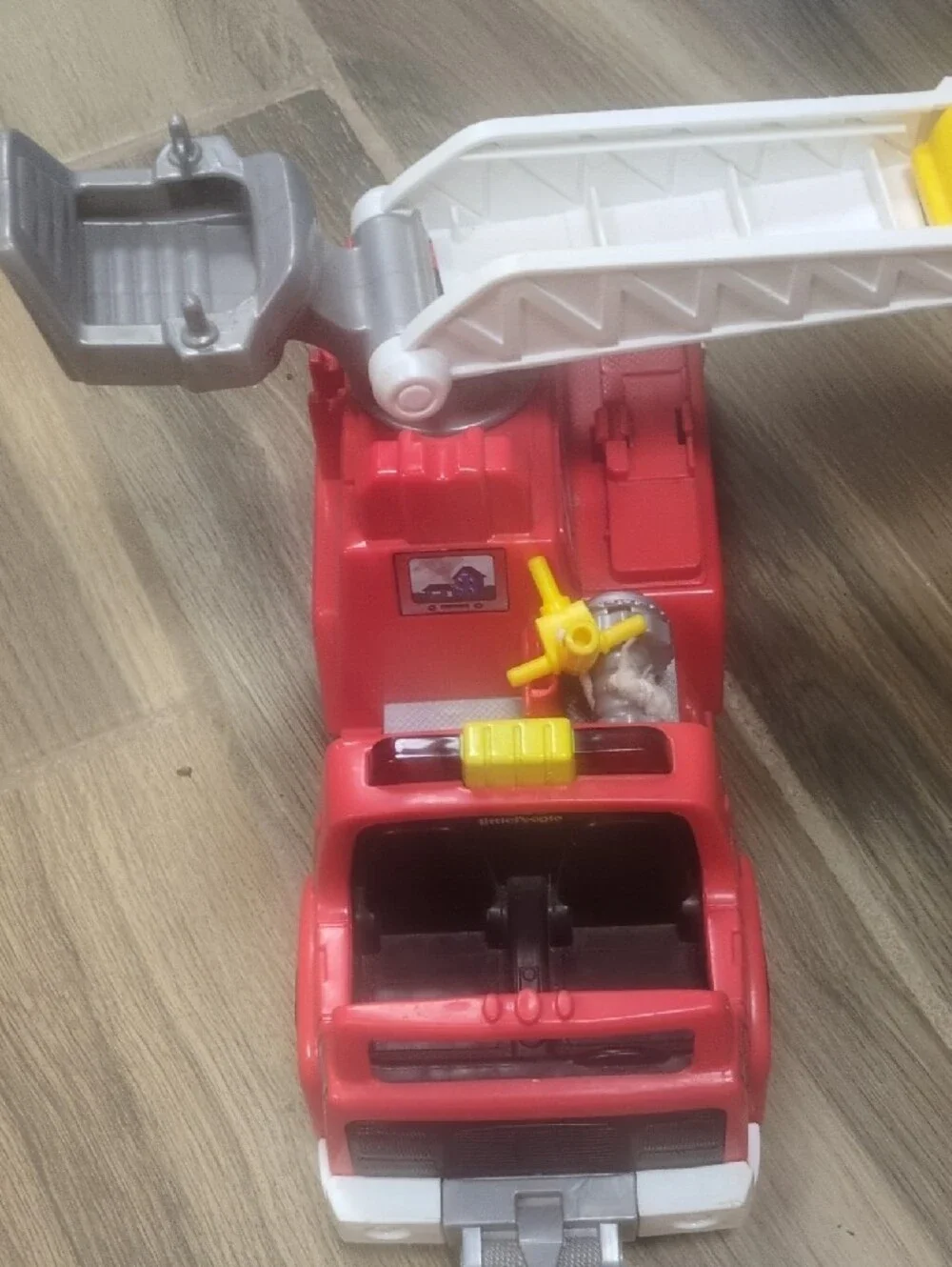 LittlePeople Red Toy Fire Truck with Yellow Ladder and Rescue Details